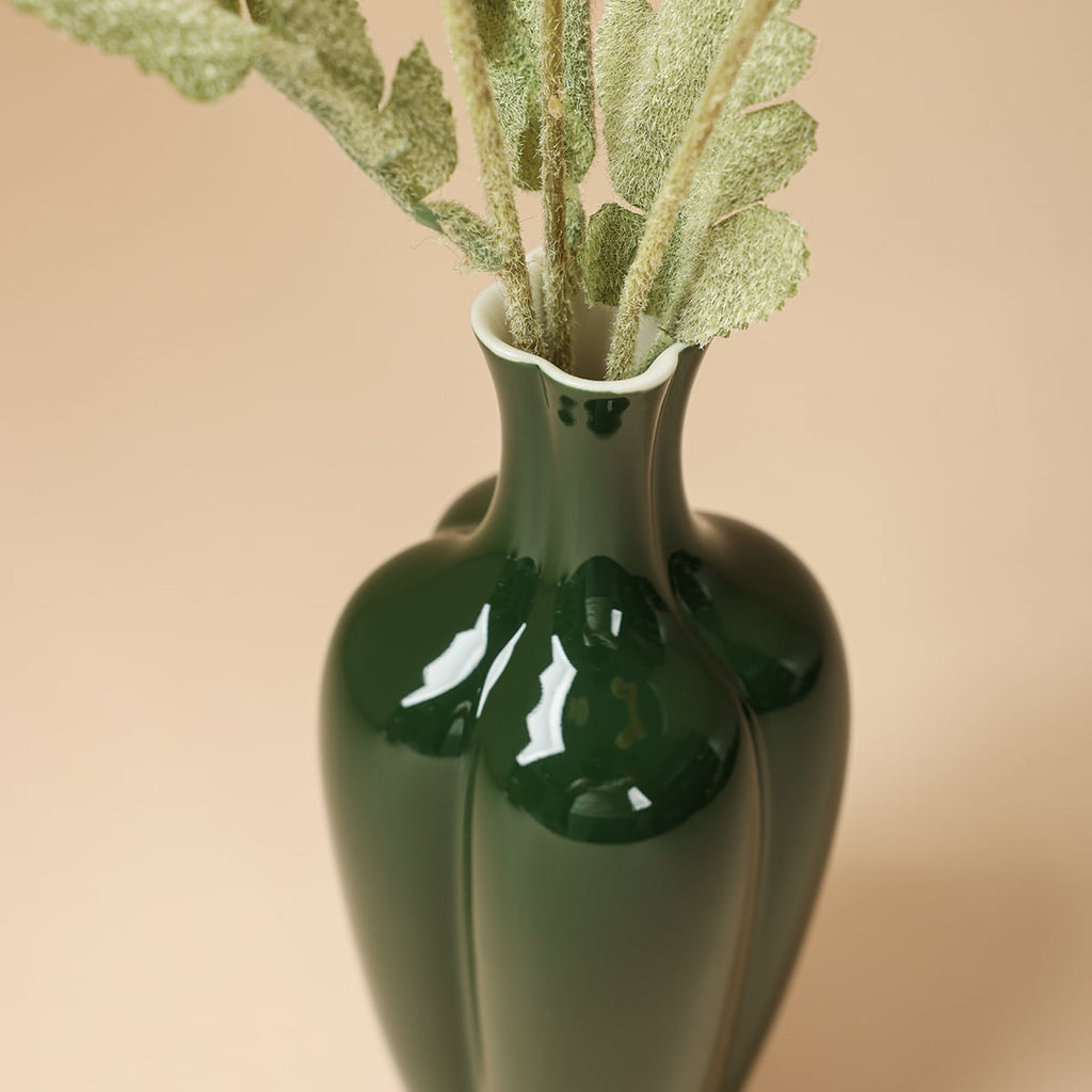 Deep Green Four-Leaf Clover Vase — view 1