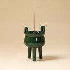 Deep Green Green Bamboo Incense Burner — view 2