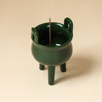 Deep Green Green Bamboo Incense Burner — view 3