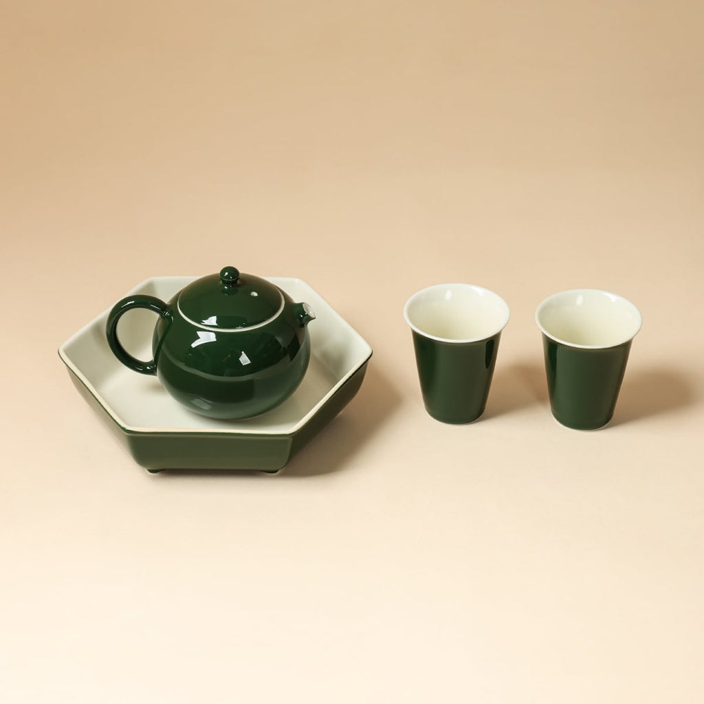 Deep Green Hexagonal Teapot Stand — view 1