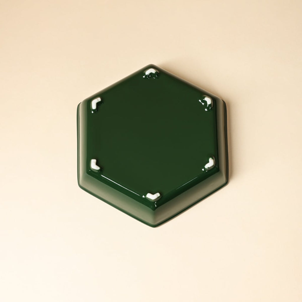 Deep Green Hexagonal Teapot Stand — view 4