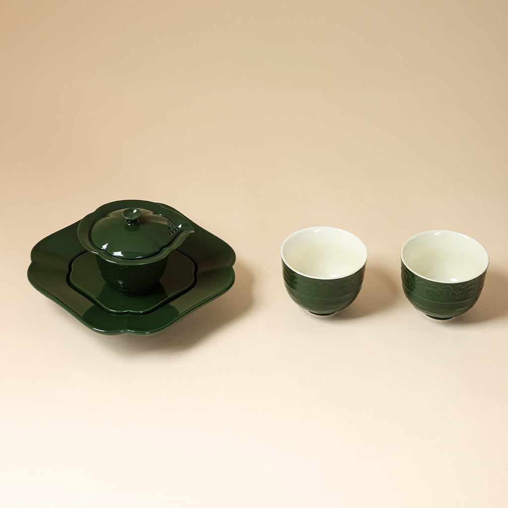 Deep Green Lotus Pedestal — view 1