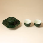 Deep Green Lotus Pedestal — view 1