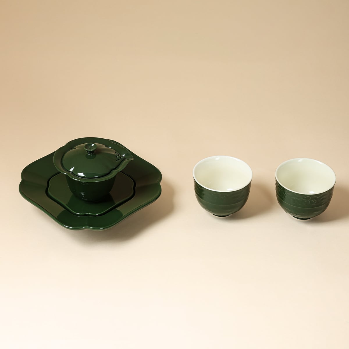 Deep Green Lotus Pedestal — view 1