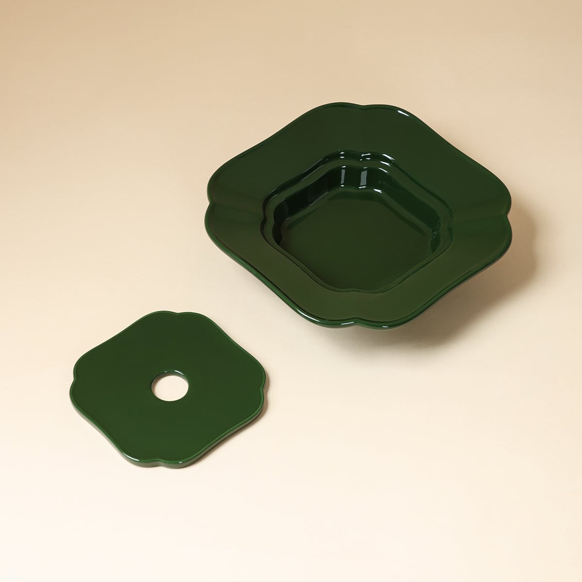 Deep Green Lotus Pedestal — view 3