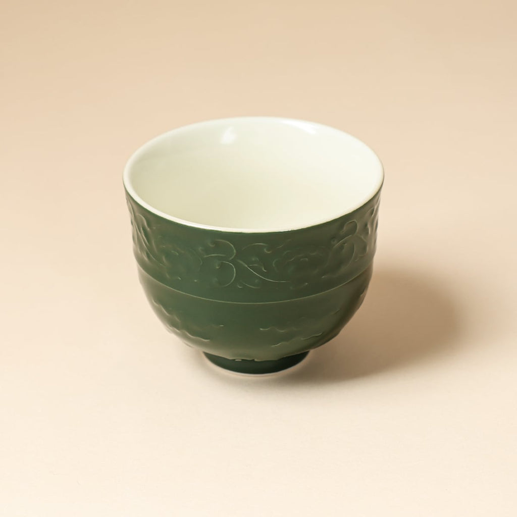 Deep Green Lotus Scroll Master Cup — view 2