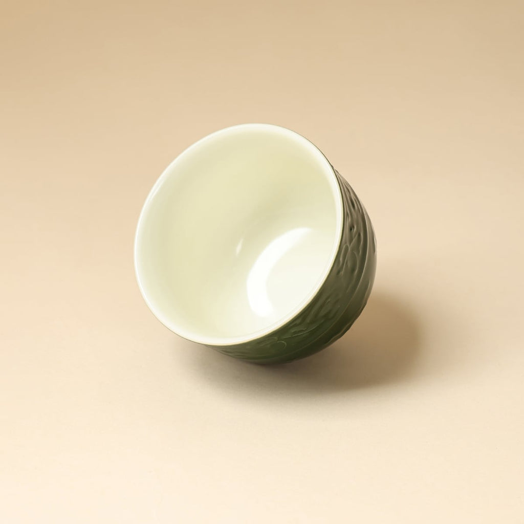 Deep Green Lotus Scroll Master Cup — view 3