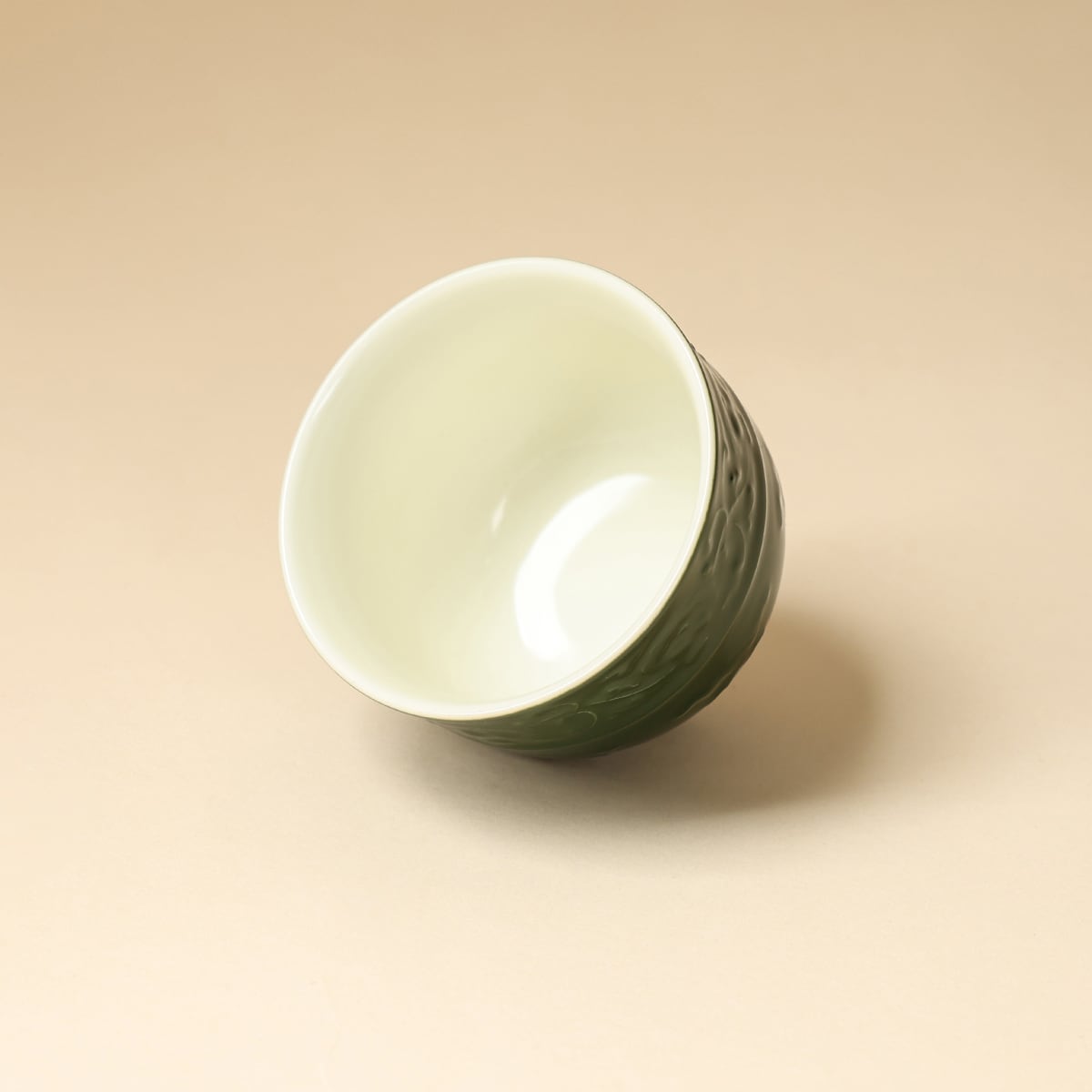 Deep Green Lotus Scroll Master Cup — view 3