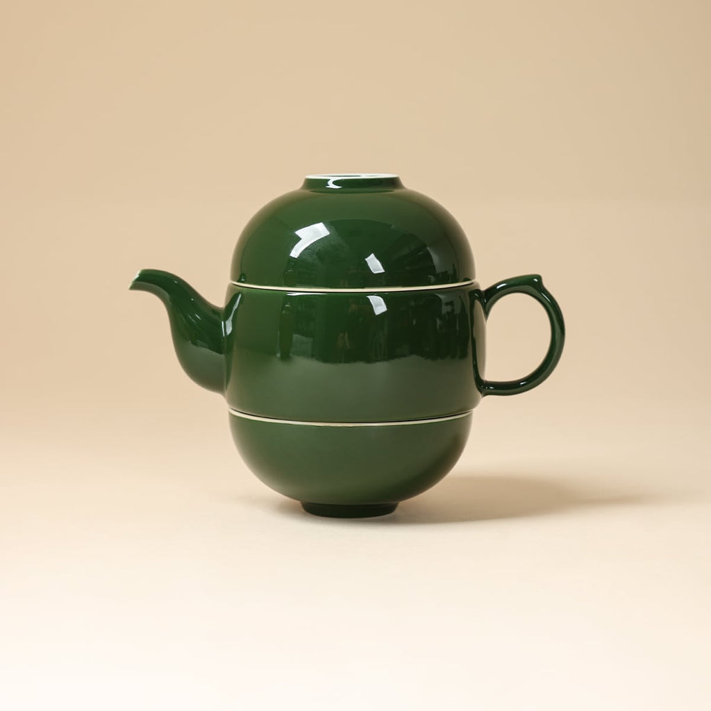 Deep Green Moon White Travel Tea Set — view 4