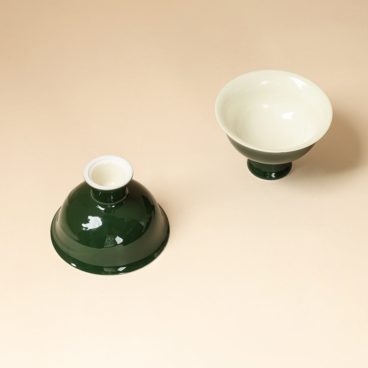 Deep Green Orchid Pedestal Cup