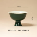 Deep Green Orchid Pedestal Cup dimensions and capacity