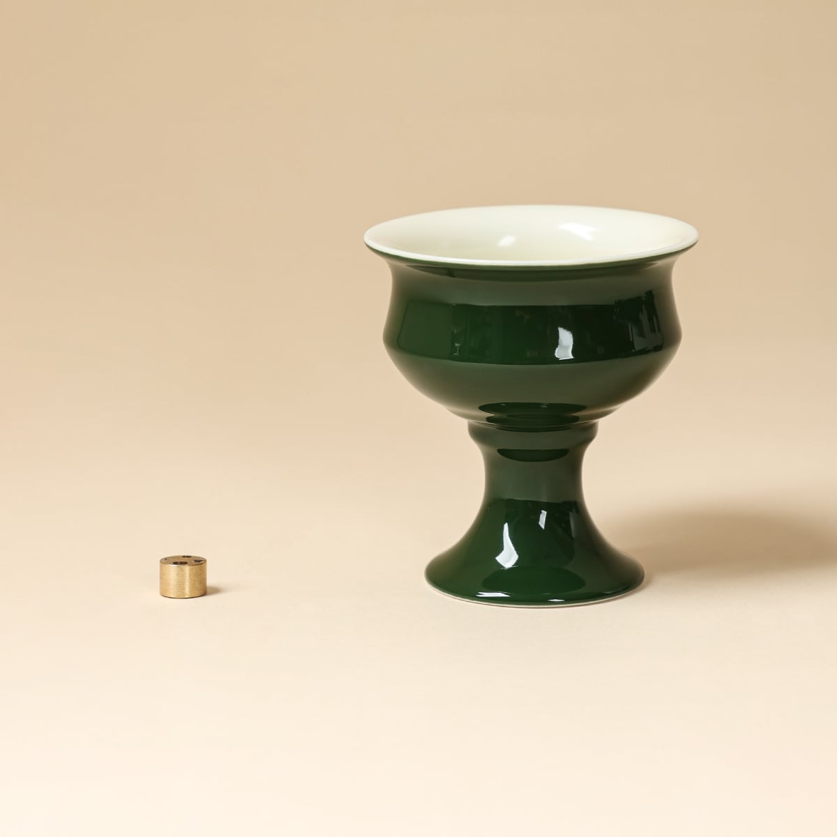 Deep Green Pedestal Incense Burner — view 5