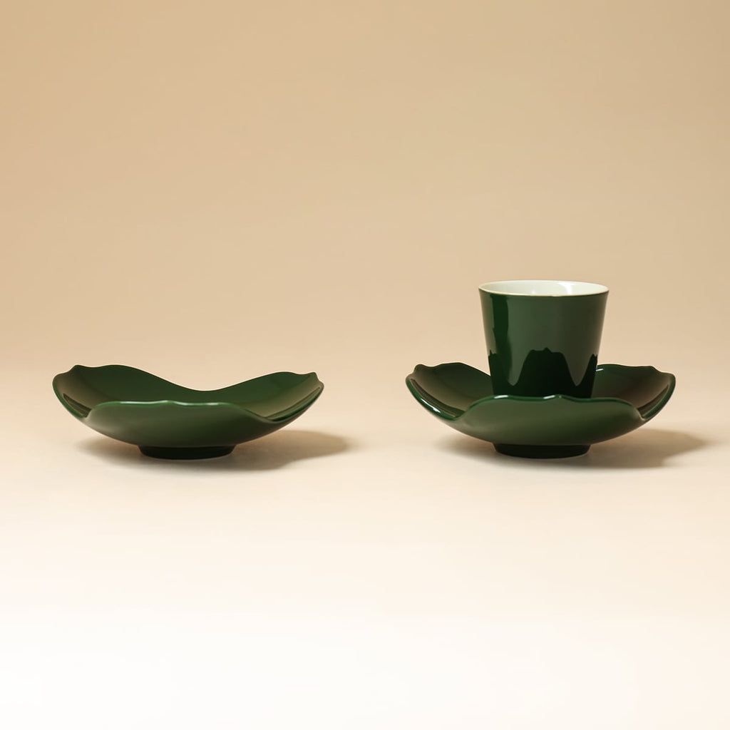 Deep Green Petal Coaster — view 1
