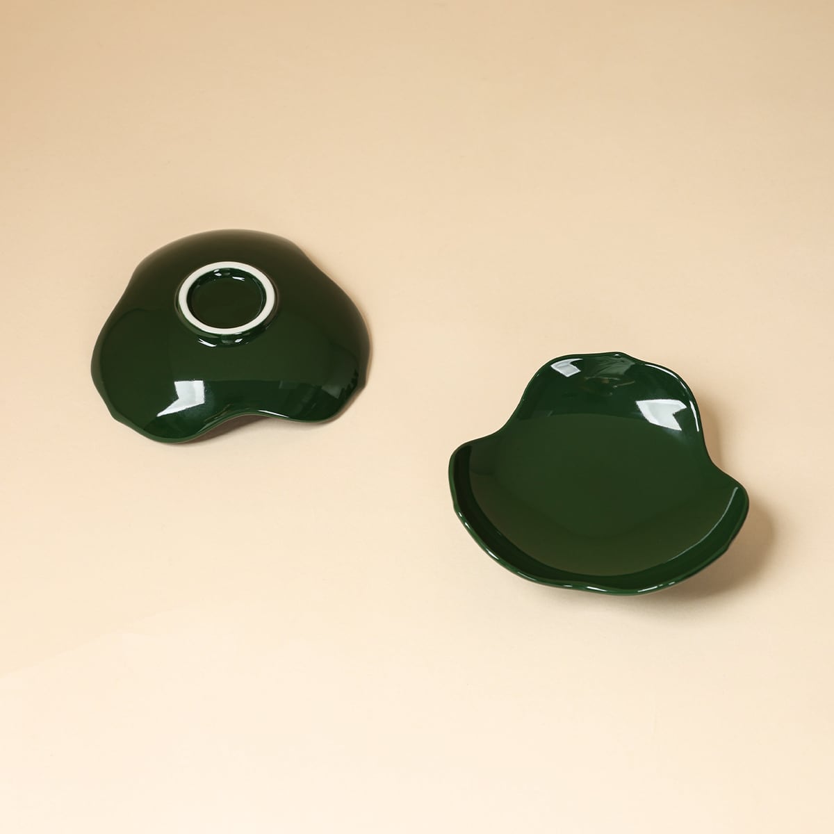 Deep Green Petal Coaster — view 3