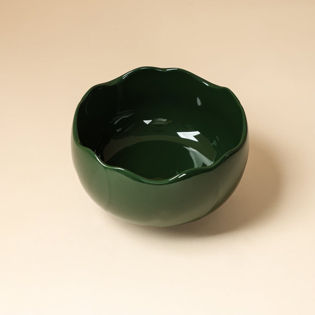 Deep Green Sunflower-Rim Waste Bowl — view 5