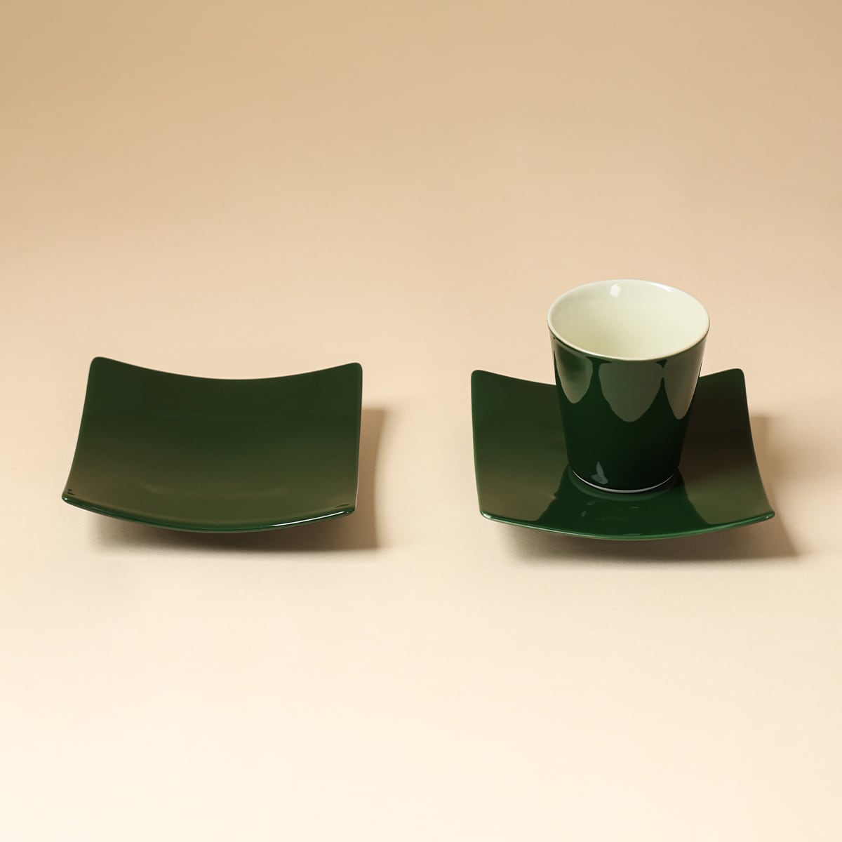 Deep Green Tile Coaster — view 1