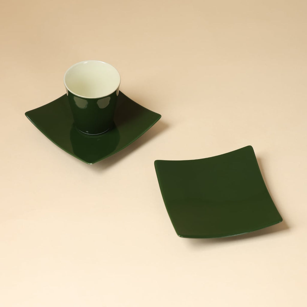 Deep Green Tile Coaster — view 3