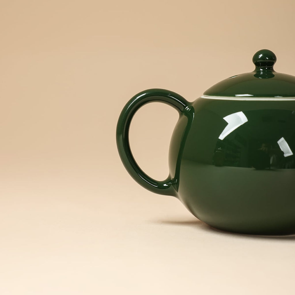 Deep Green Xishi Teapot — view 1