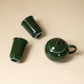 Deep Green Xishi Teapot & Two Guanru Cups Set — view 1