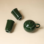 Deep Green Xishi Teapot & Two Guanru Cups Set — view 1