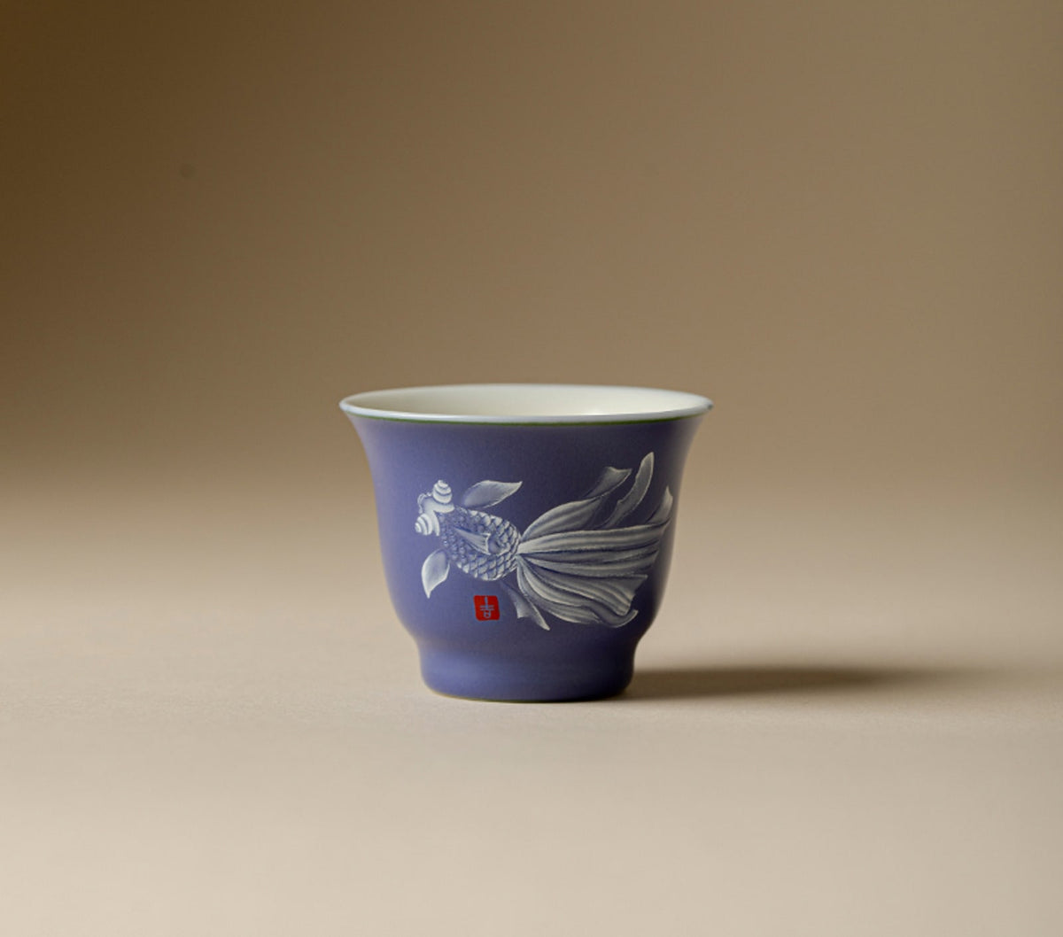 Fish in Water Moyu Cup in Cobalt Blue