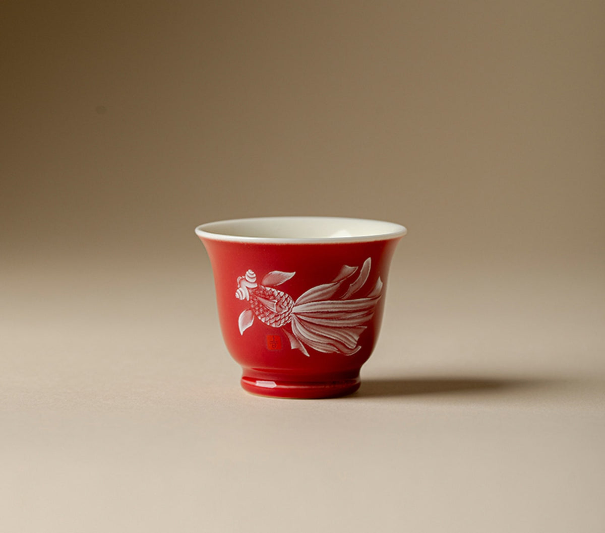 Fish in Water Moyu Cup in Lang Red