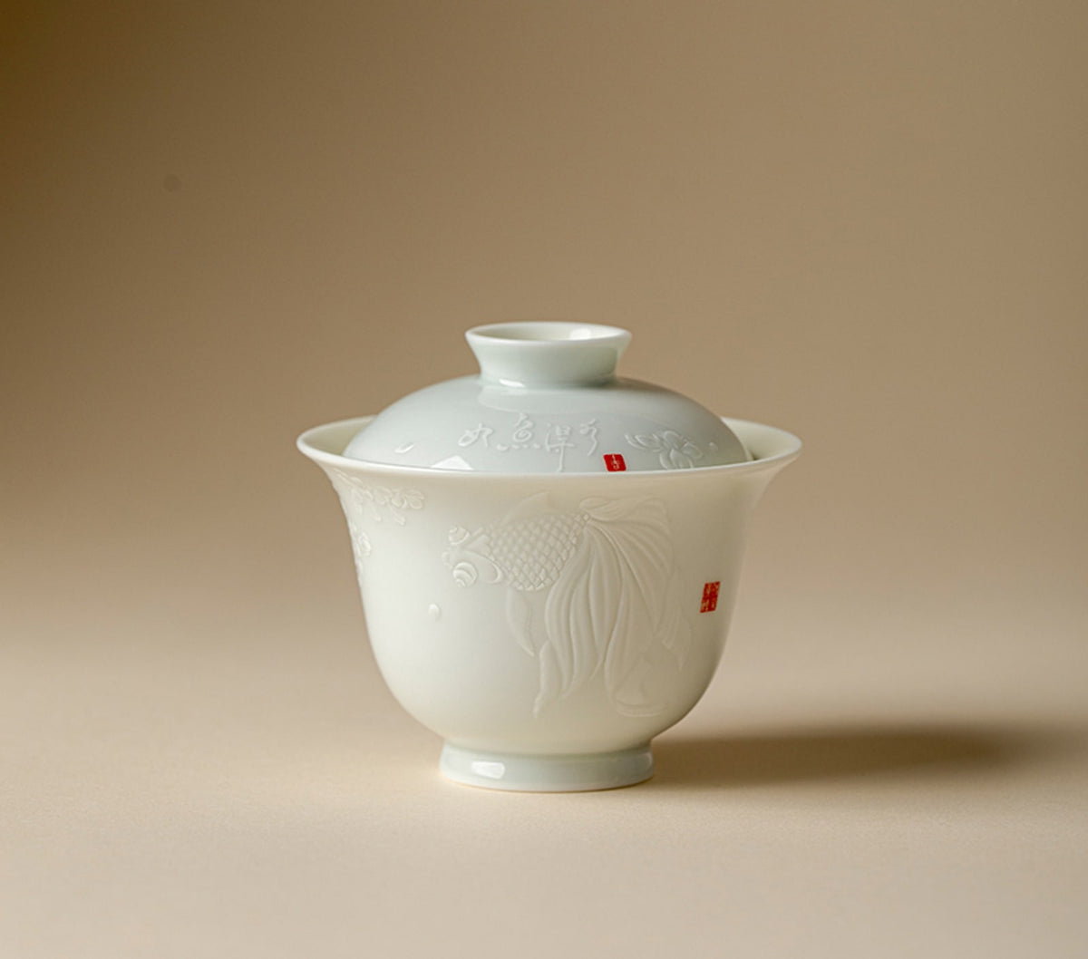 Fish in Water Zhuyun Gaiwan in Mist Celadon