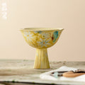 Gardenia Yellow Hand-Painted Daisy High-Footed Flow Tasting Cup — view 2