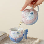 Hand-Painted Butterfly Garden Full Moon Teapot — view 4