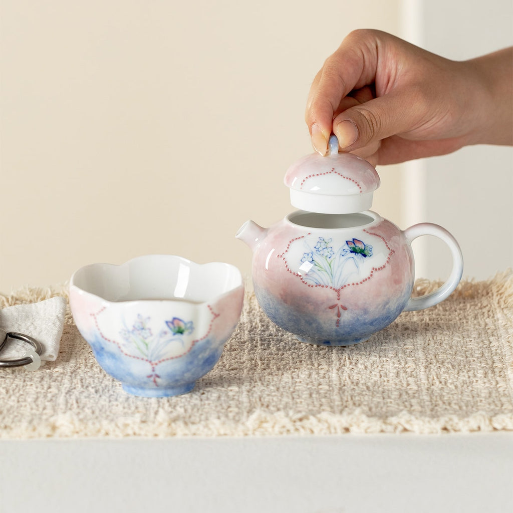 Hand-Painted Butterfly Garden Full Moon Teapot — view 5
