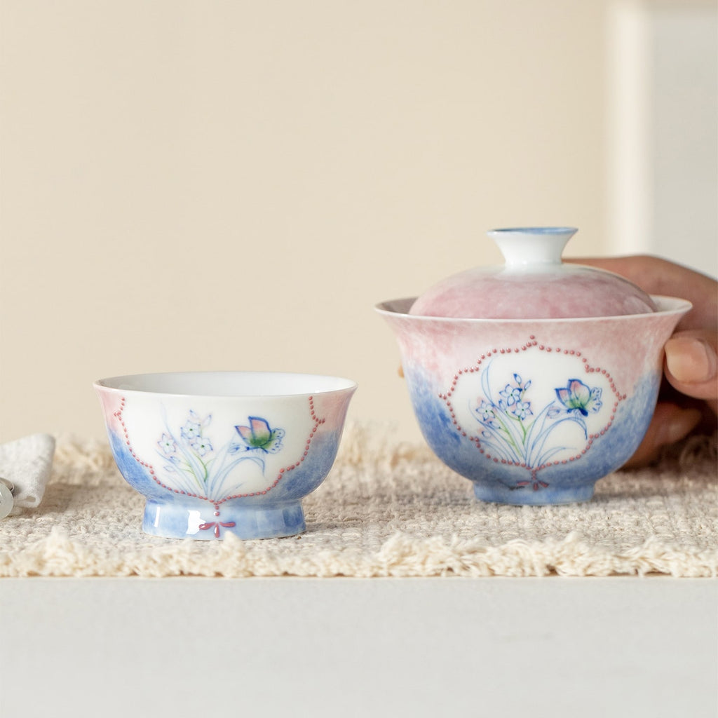 Hand-Painted Butterfly Garden Joyful Tasting Cup — view 5