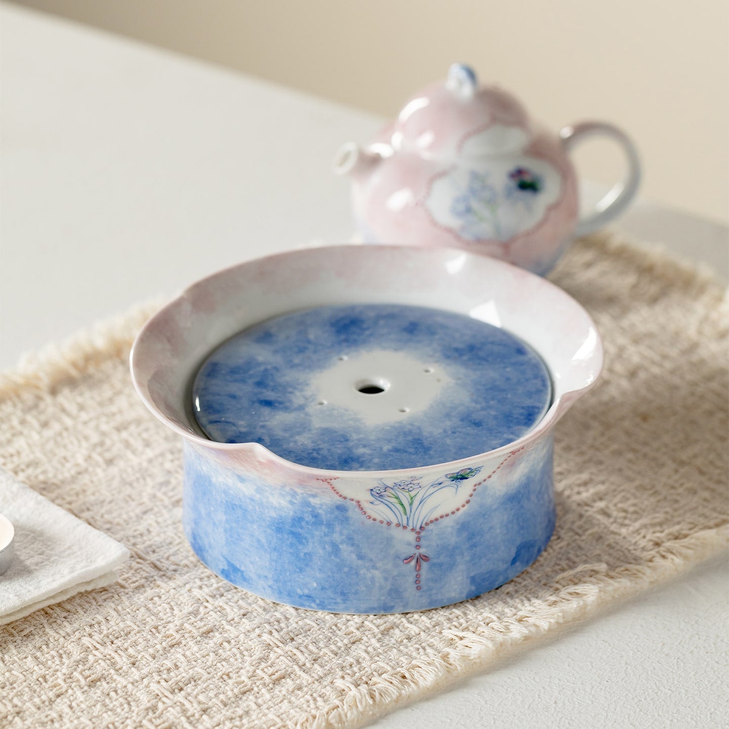 Hand-Painted Butterfly Garden Suhe Pot Rest — view 3
