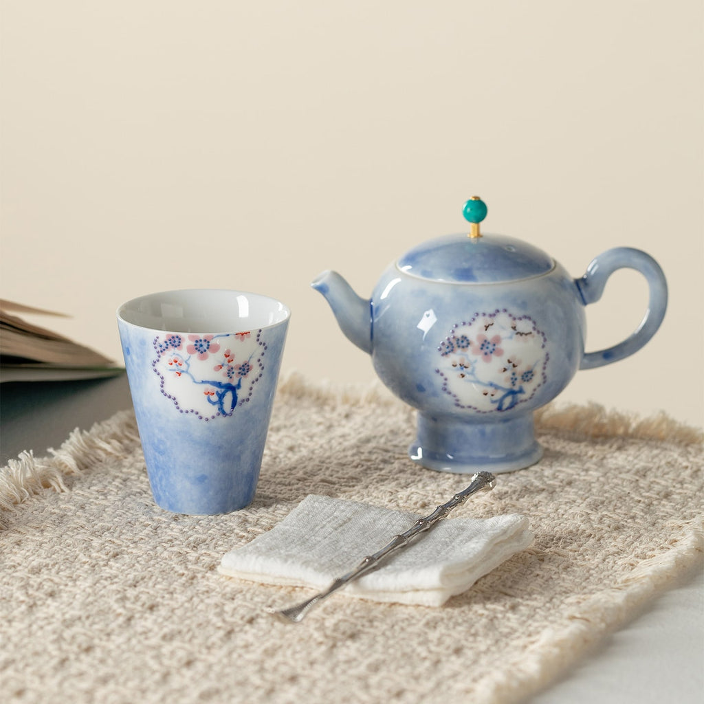 Hand-Painted Snow Plum Cylindrical Tasting Cup — view 4