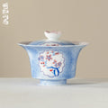 Hand-Painted Snow Plum Horseshoe Gaiwan — view 2