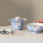Hand-Painted Snow Plum Horseshoe Gaiwan — view 3
