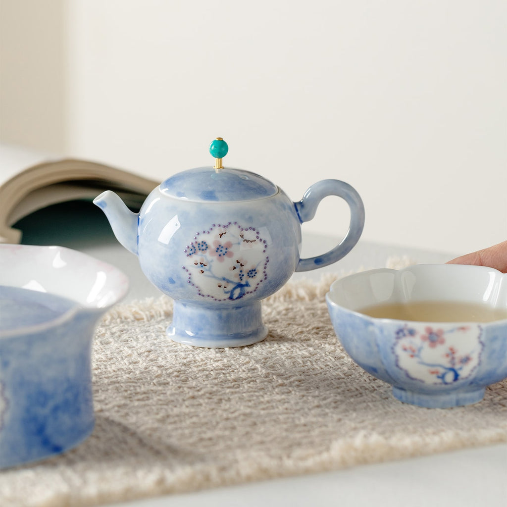 Hand-Painted Snow Plum Pearl Teapot — view 3