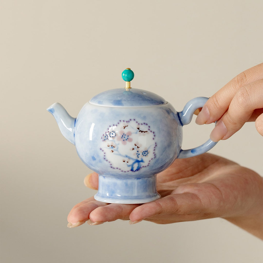 Hand-Painted Snow Plum Pearl Teapot — view 5