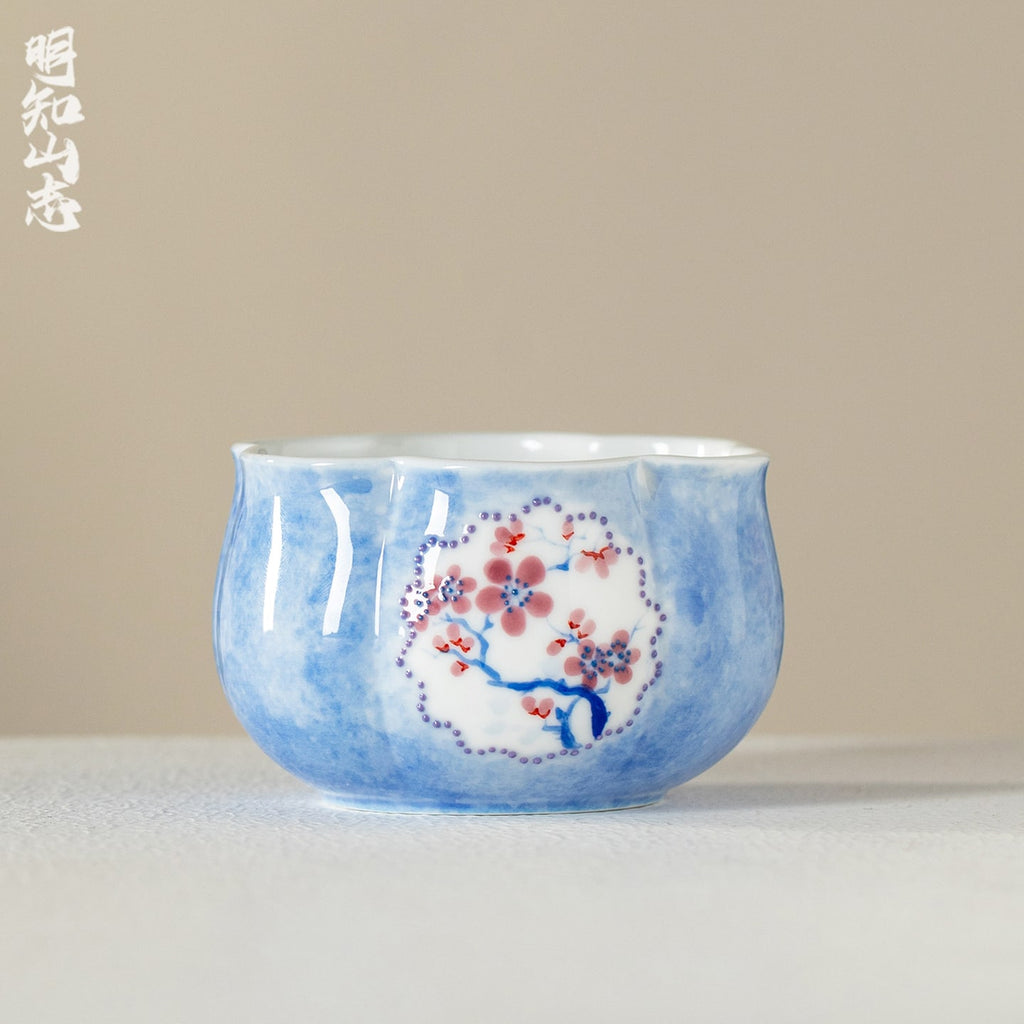 Hand-Painted Snow Plum Petal Tasting Cup — view 2