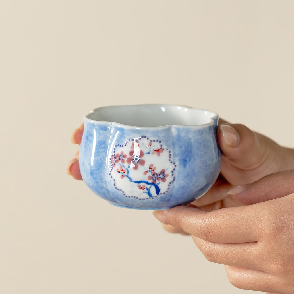 Hand-Painted Snow Plum Petal Tasting Cup — view 4