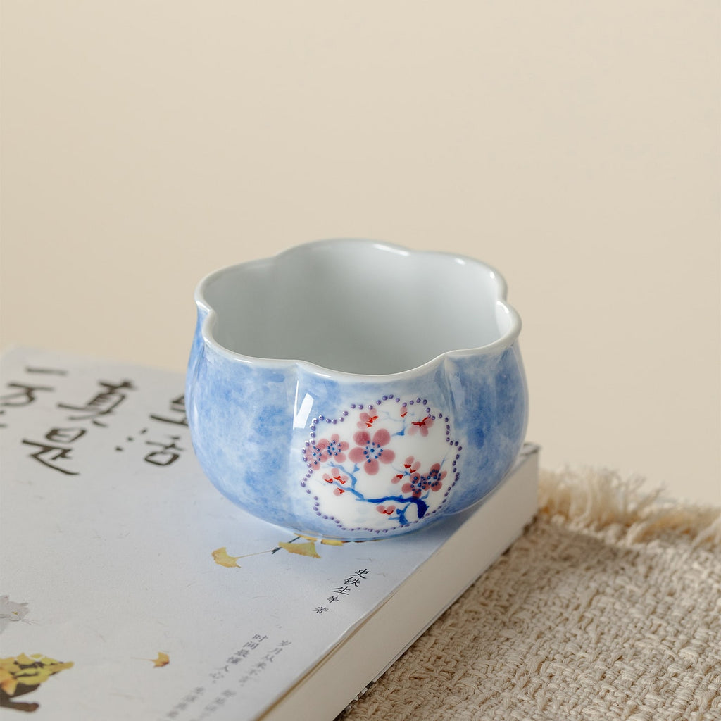 Hand-Painted Snow Plum Petal Tasting Cup — view 5