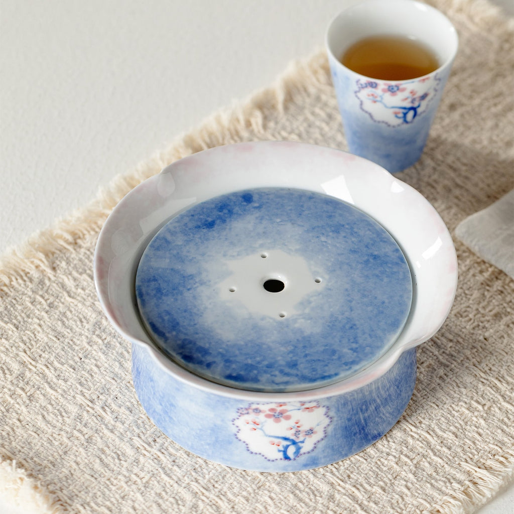 Hand-Painted Snow Plum Suhe Pot Rest — view 3