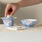Hand-Painted Snow Plum Wide Petal-Rim Tasting Cup — view 4