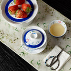Ivory Clay Blue Floral Tale Horseshoe Three-Piece Gaiwan — view 5