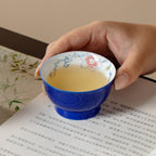 Ivory Clay Blue Floral Tale Joyful Tasting Cup — view 5