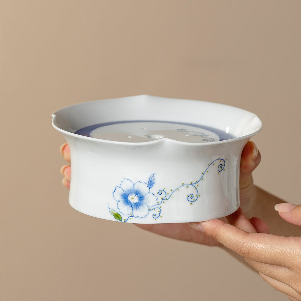 Ivory Clay Blue Floral Tale Suhe Pot Rest — view 5