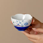 Ivory Clay Blue Floral Tale Withered Lotus Tasting Cup — view 3