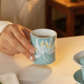 Lake Blue Moonlit White Lotus Bamboo-Knot Tasting Cup — view 2