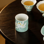 Lake Blue Moonlit White Lotus Bamboo-Knot Tasting Cup — view 3
