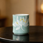 Lake Blue Moonlit White Lotus Bamboo-Knot Tasting Cup — view 5