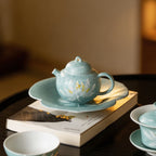 Lake Blue Moonlit White Lotus Clover Pot Rest — view 4